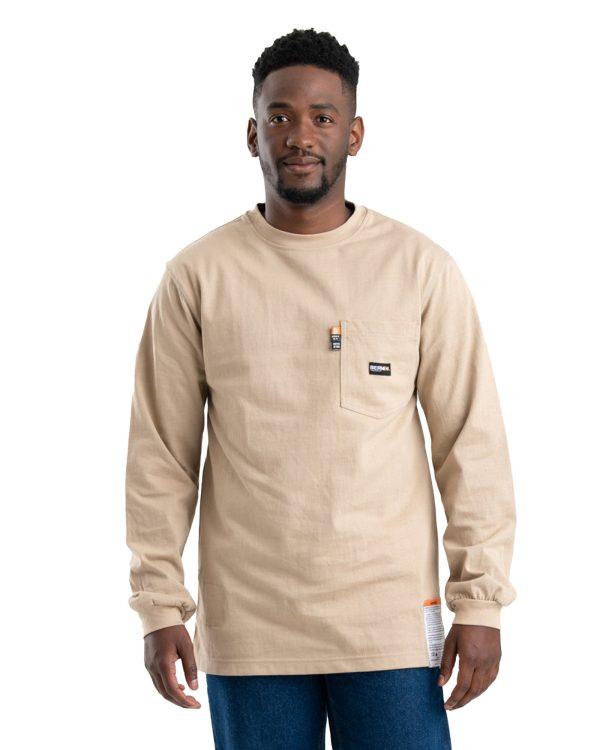 Flame Resistant Crew Neck Pocket T-Shirt For Discount - Image 2