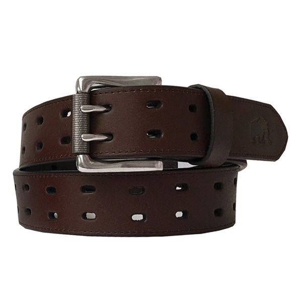 Berne Genuine Leather Double Row Belt For Sale - Image 3