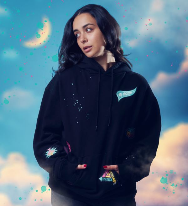Black Paint Splatter Cotton Hoodie Supply - Image 4