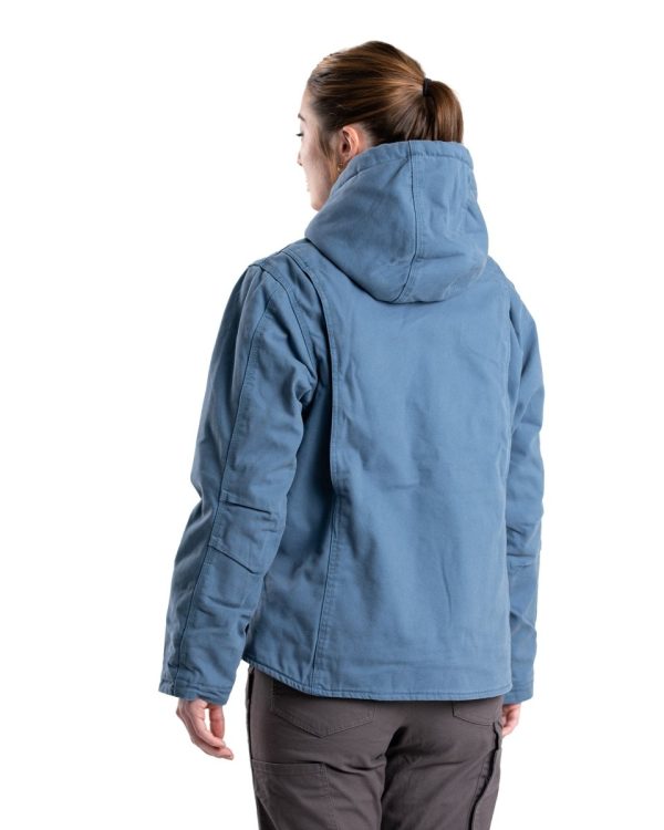 Women s Vintage Washed Duck Hooded Jacket Cheap - Image 3