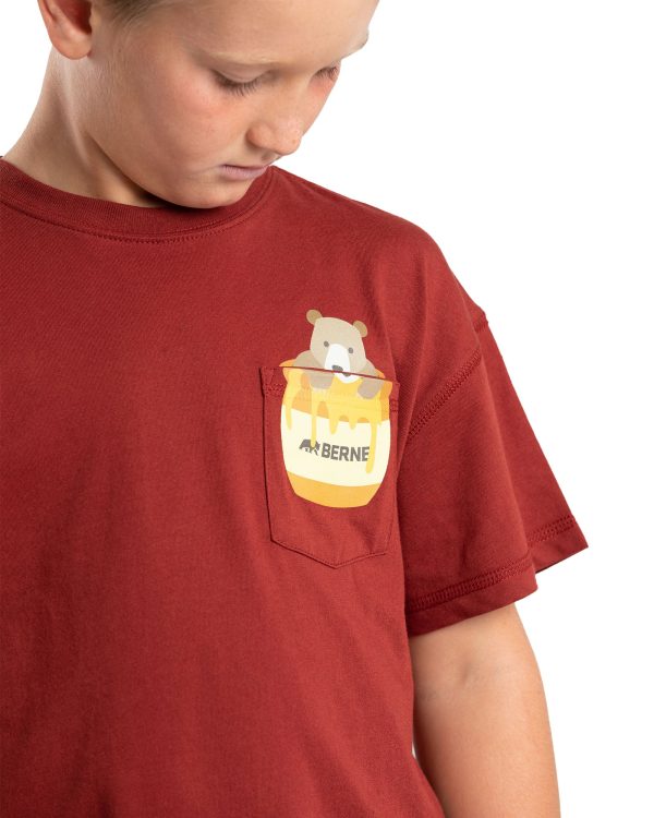 Youth Honey Bear Pocket T-Shirt Hot on Sale - Image 3