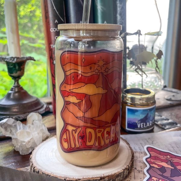 A Court of Thorns and Roses Inspired: City of Dreamers Glass Luxe Tumbler Online now - Image 2