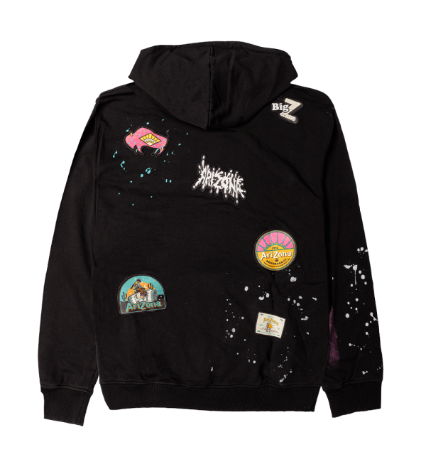 Black Paint Splatter Cotton Hoodie Supply