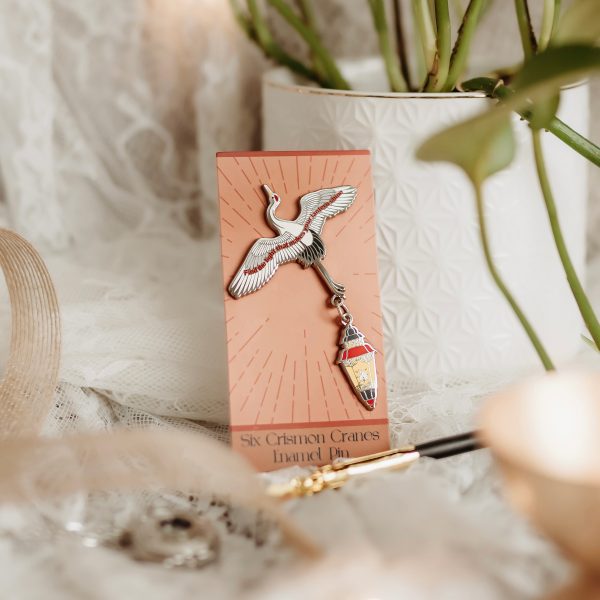 Six Crimson Cranes Inspired Enamel Pin For Discount - Image 2