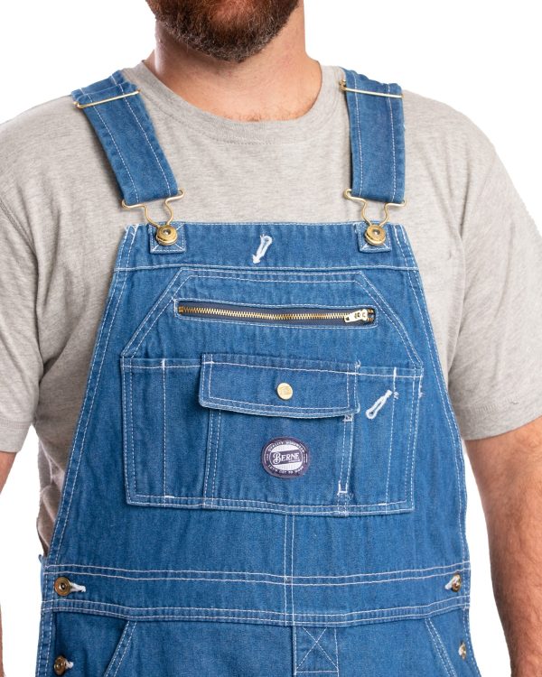 Vintage Washed Light Denim Bib Overall Online Hot Sale - Image 3