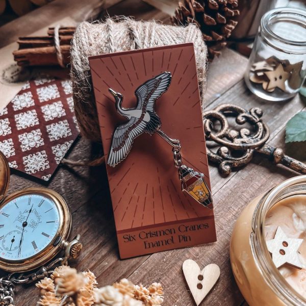 Six Crimson Cranes Inspired Enamel Pin For Discount - Image 3