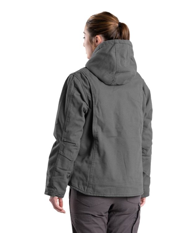 Women s Vintage Washed Duck Hooded Jacket Cheap - Image 4