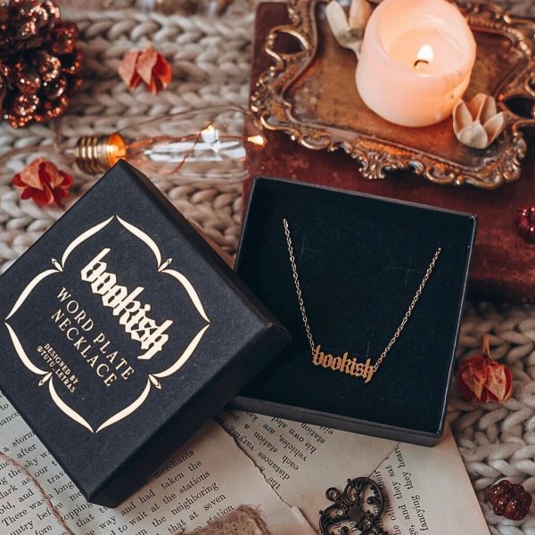 Bookish Wordplate Necklace For Cheap - Image 2