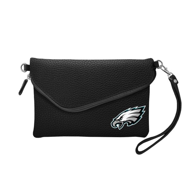 Philadelphia Eagles Fold Over Crossbody Pebble - Black Discount
